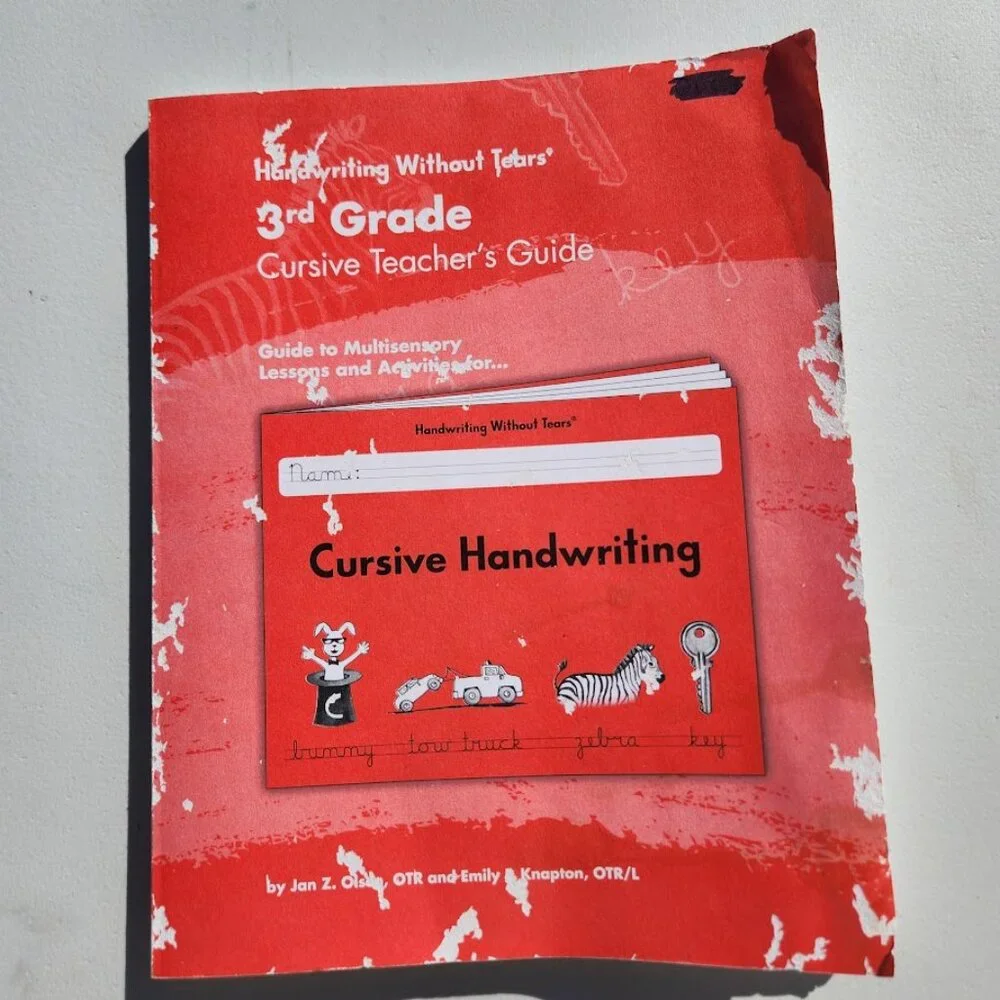 Handwriting Without Tears 3rd Grade Cursive Teacher's Guide Writing Book Key